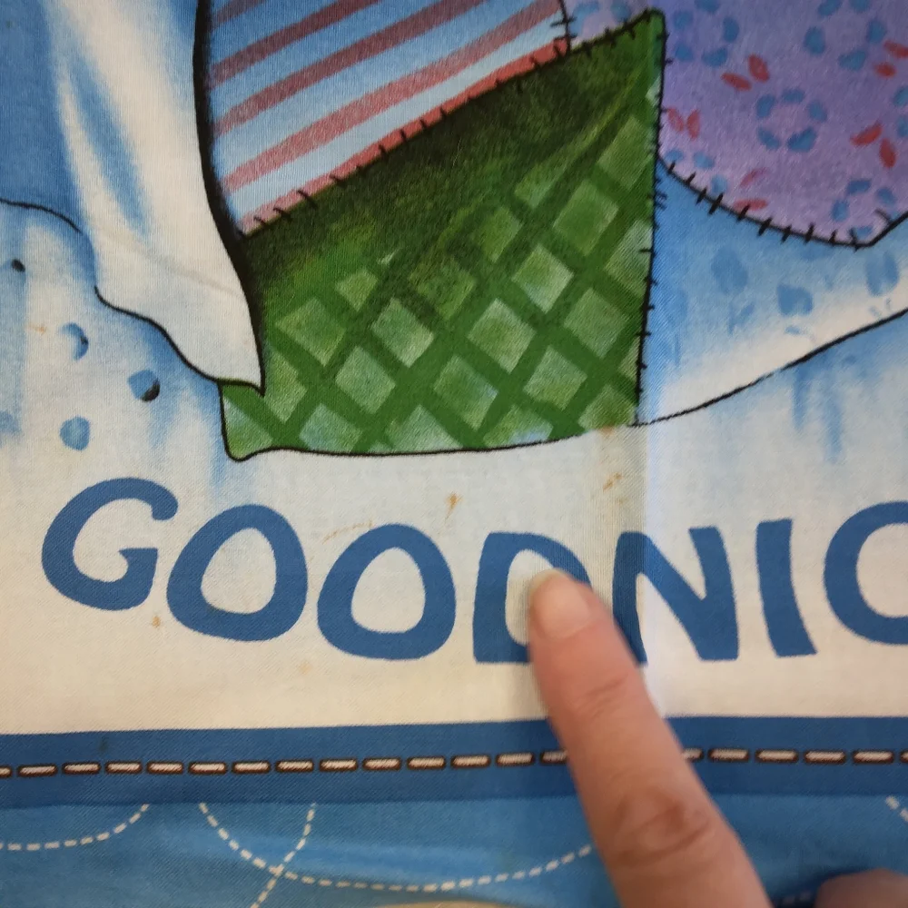 FABRIC PANEL Pillow Panel GOODNIGHT! Featuring A Sweet Sleeping Teddy Bear